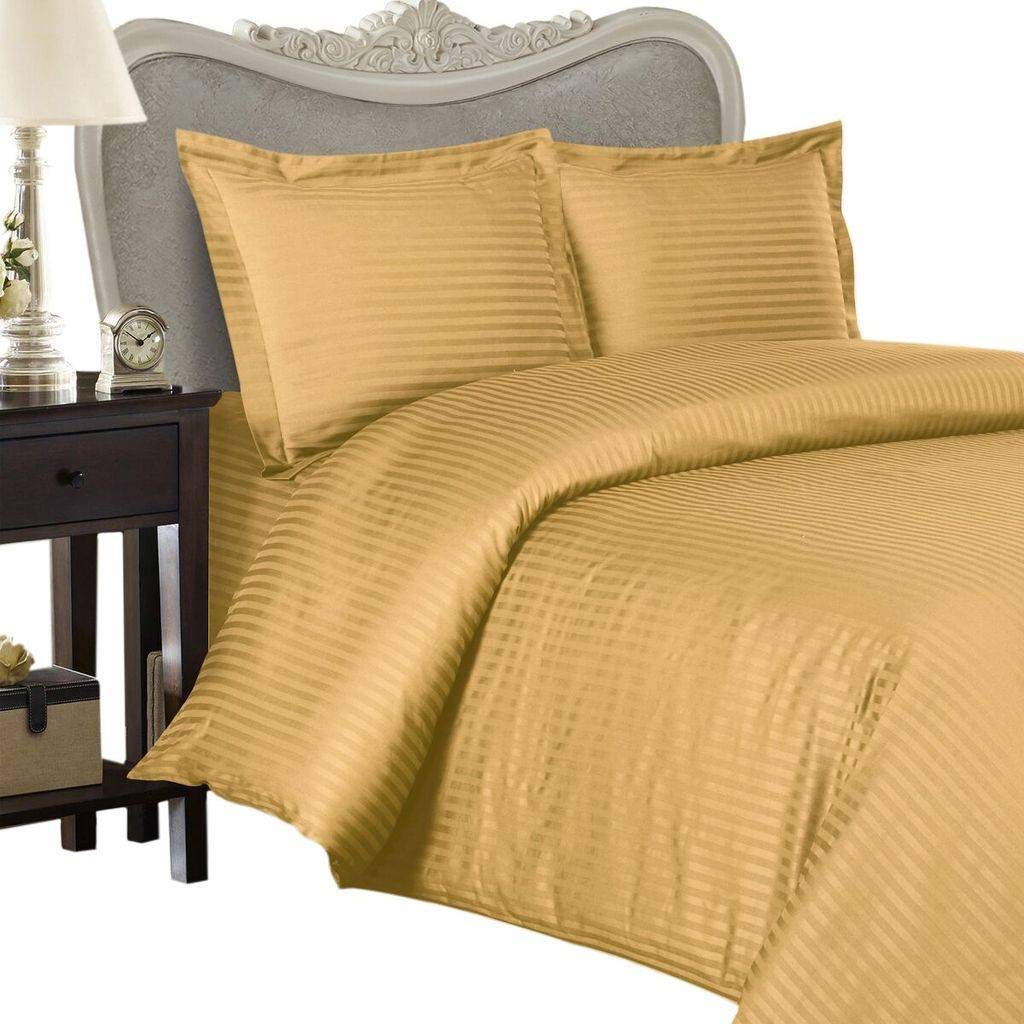 275 Thread Count Egyptian CottonKing Size, White Stripe, Duvet Cover Set