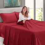 4PC Bed Sheet Set 100% Egyptian Cotton Sheets- 800 Thread Count, Hotel Quality Fits Mattress Up to 18'' Deep Pocket.