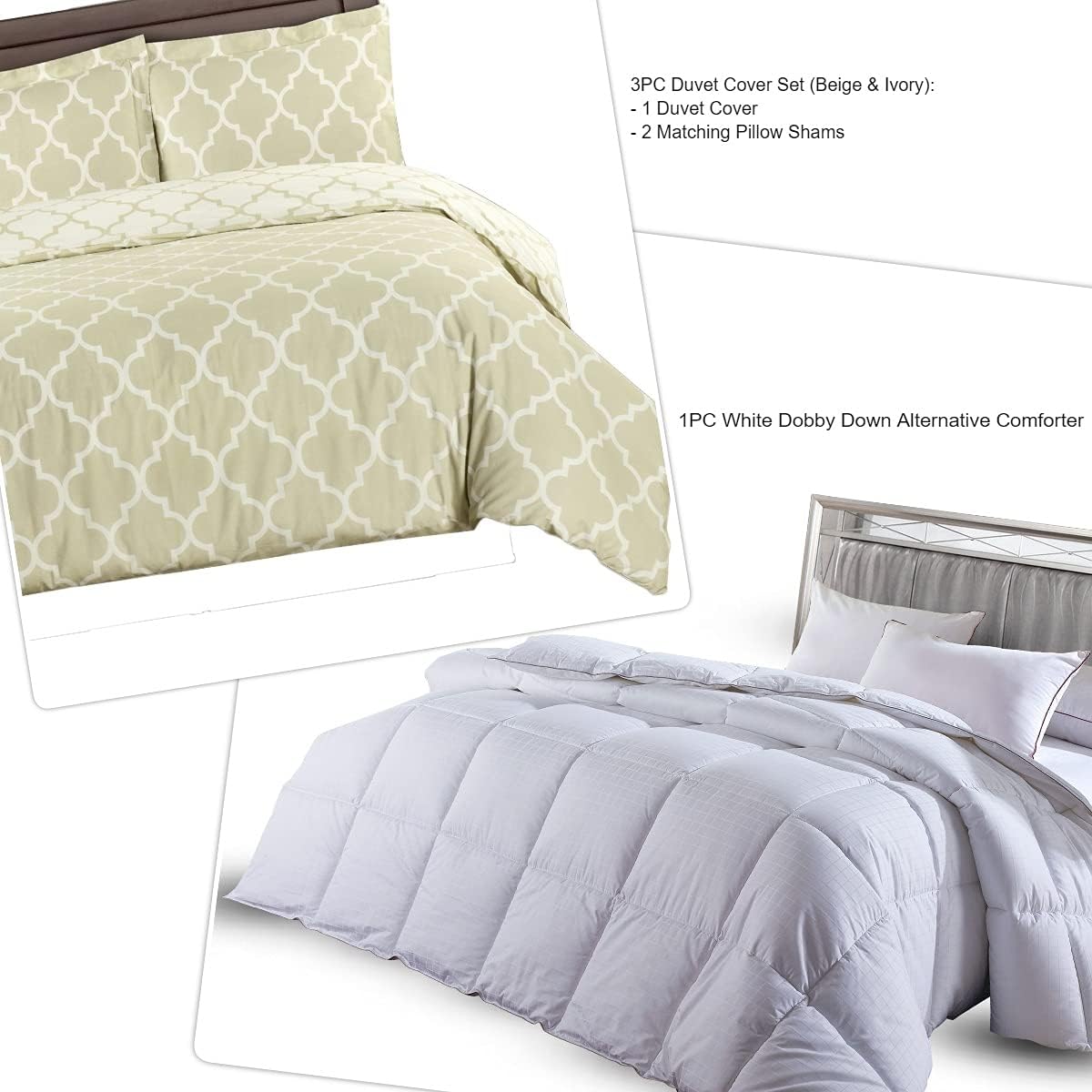 4PC Bedding Set- Duvet Cover and Duvet Insert Features Extra Warm