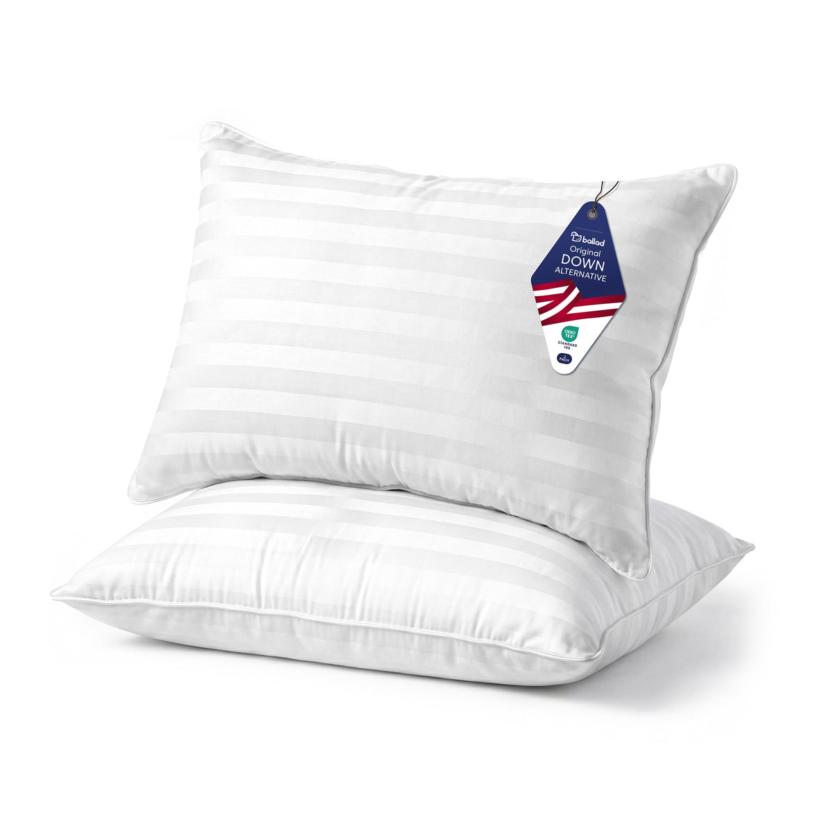Bed Pillows Queen Size Set of 2, Cotton Cover