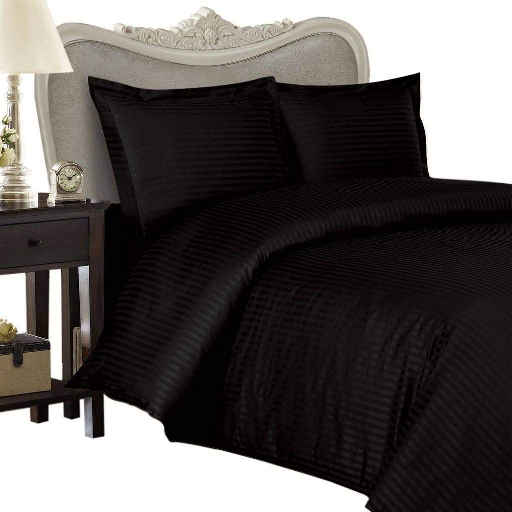 275 Thread Count Egyptian CottonKing Size, White Stripe, Duvet Cover Set