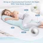 Pea Pod Shaped Long Body Pillow with Shredded Memory Foam