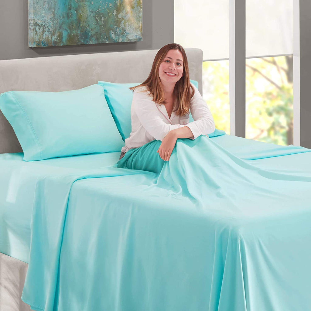 4PC Bed Sheet Set 100% Egyptian Cotton Sheets- 800 Thread Count, Hotel Quality Fits Mattress Up to 18'' Deep Pocket.