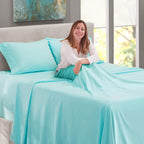 4PC Bed Sheet Set 100% Egyptian Cotton Sheets- 800 Thread Count, Hotel Quality Fits Mattress Up to 18'' Deep Pocket.