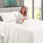 4PC Bed Sheet Set 100% Egyptian Cotton Sheets- 800 Thread Count, Hotel Quality Fits Mattress Up to 18'' Deep Pocket.