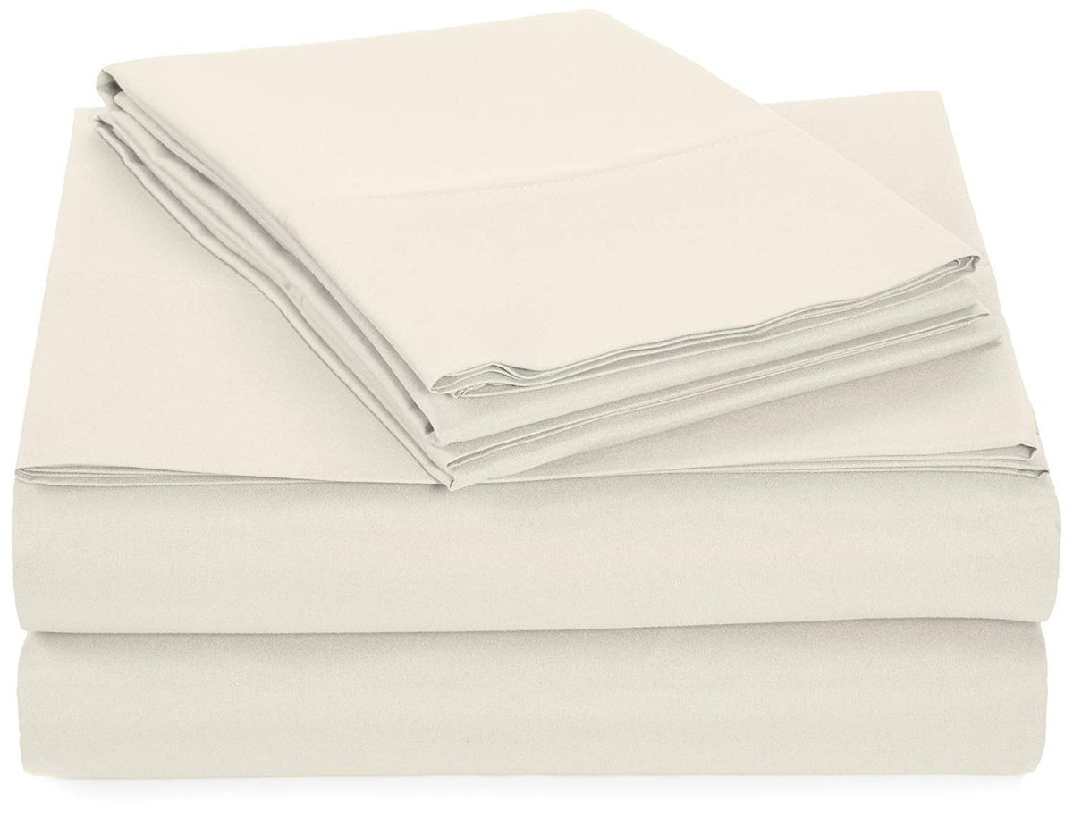 4PC Bed Sheet Set 100% Egyptian Cotton Sheets- 800 Thread Count, Hotel Quality Fits Mattress Up to 18'' Deep Pocket.