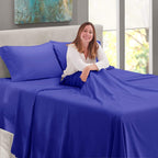 4PC Bed Sheet Set 100% Egyptian Cotton Sheets- 800 Thread Count, Hotel Quality Fits Mattress Up to 18'' Deep Pocket.