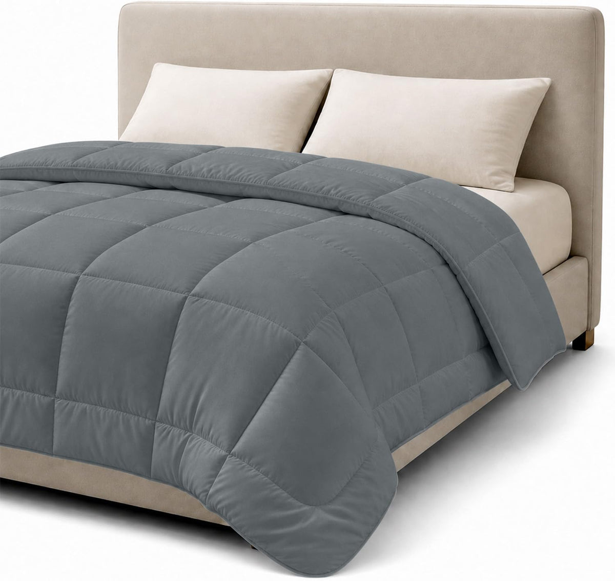 Ultra-Soft Goose Down Alternative Comforter, 350 GSM Plush Siliconized Fiberfill Superior Comfy and Cozy Feel