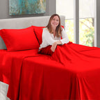 4PC Bed Sheet Set 100% Egyptian Cotton Sheets- 800 Thread Count, Hotel Quality Fits Mattress Up to 18'' Deep Pocket.