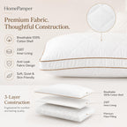 Pillows Queen Size Set of 2, Gusseted Pillow Set for Side Back Stomach Sleepers, White