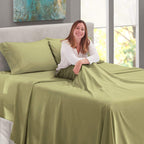 4PC Bed Sheet Set 100% Egyptian Cotton Sheets- 800 Thread Count, Hotel Quality Fits Mattress Up to 18'' Deep Pocket.