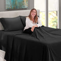 4PC Bed Sheet Set 100% Egyptian Cotton Sheets- 800 Thread Count, Hotel Quality Fits Mattress Up to 18'' Deep Pocket.