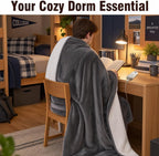 Flannel Sherpa Heated Blanket Full
