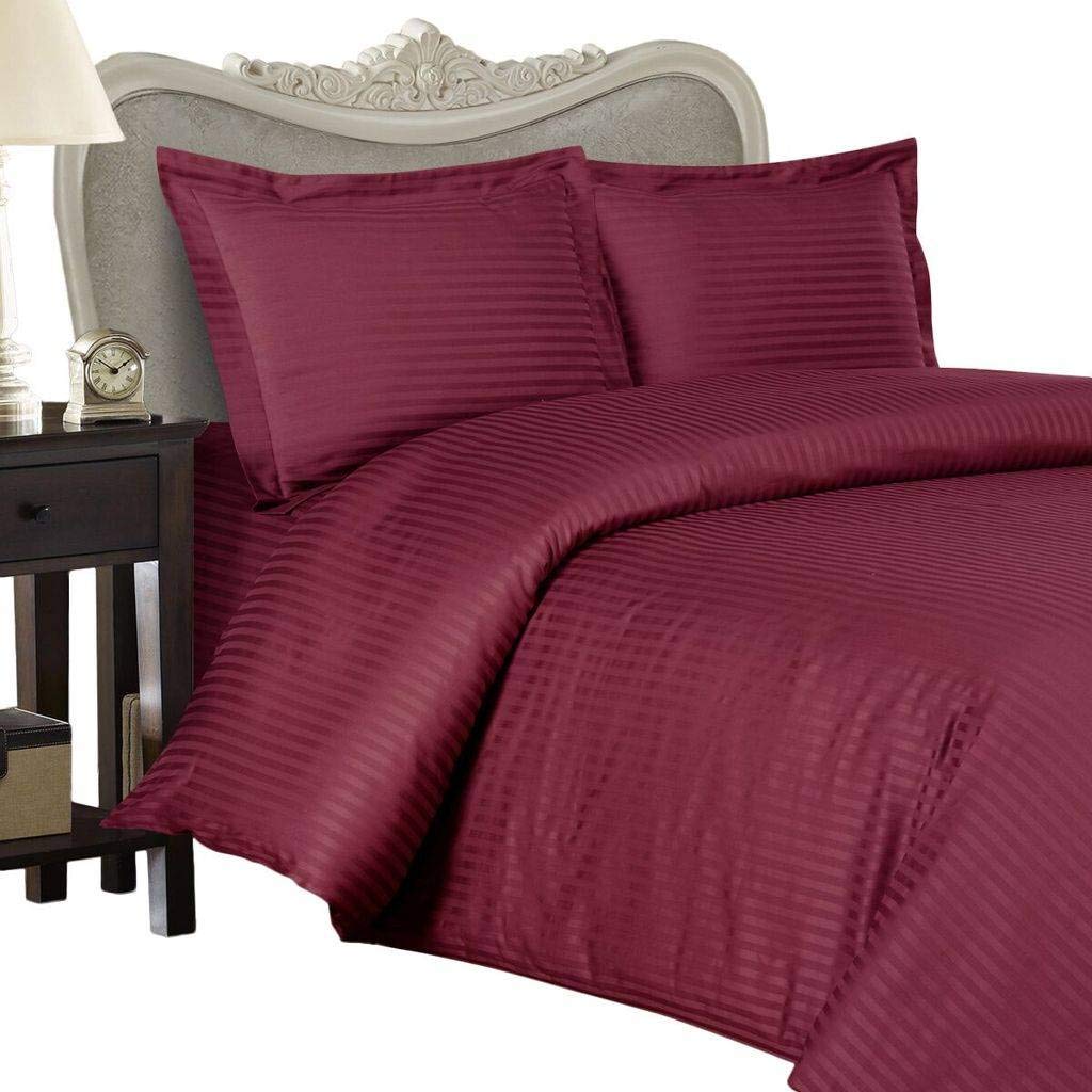 275 Thread Count Egyptian CottonKing Size, White Stripe, Duvet Cover Set