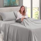 4PC Bed Sheet Set 100% Egyptian Cotton Sheets- 800 Thread Count, Hotel Quality Fits Mattress Up to 18'' Deep Pocket.