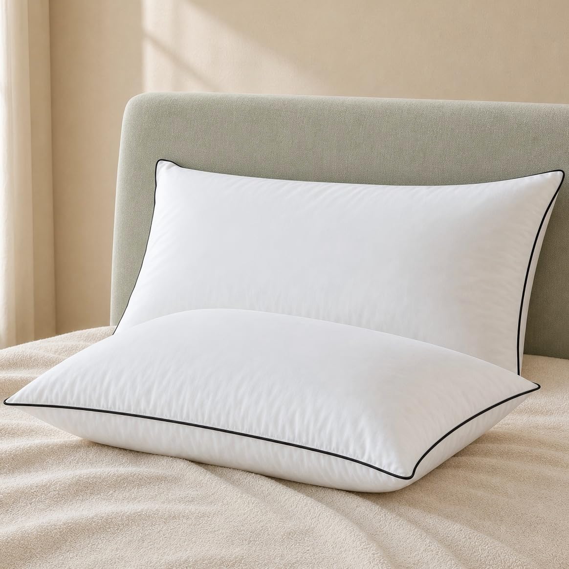Pillows, King Size Set of 2, Organic Cotton Cover