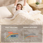 Heated Blanket Twin Size-62"x84" Heating Blanket with 8H Auto-Off Overheat Protection