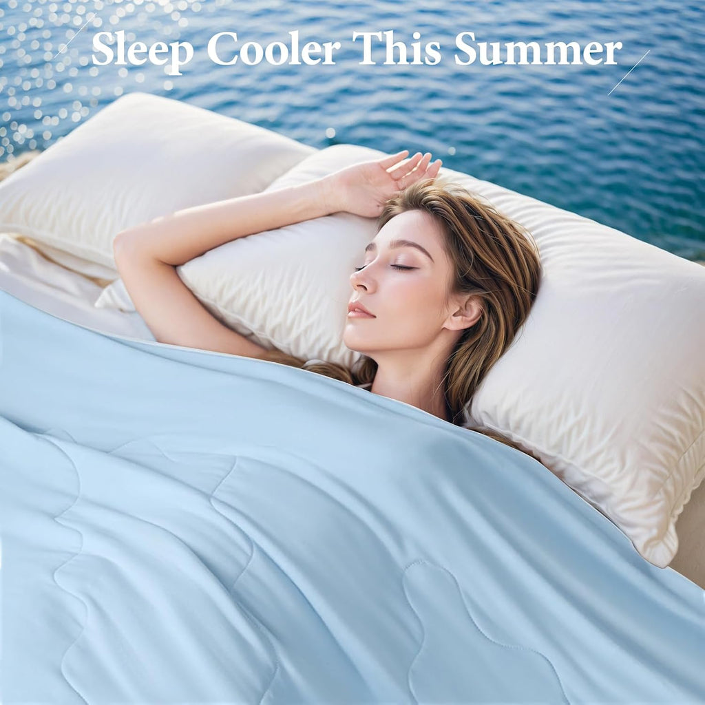 Cooling Comforter Queen Size, Cooling Blankets for Hot Sleepers 90"×90" Inches