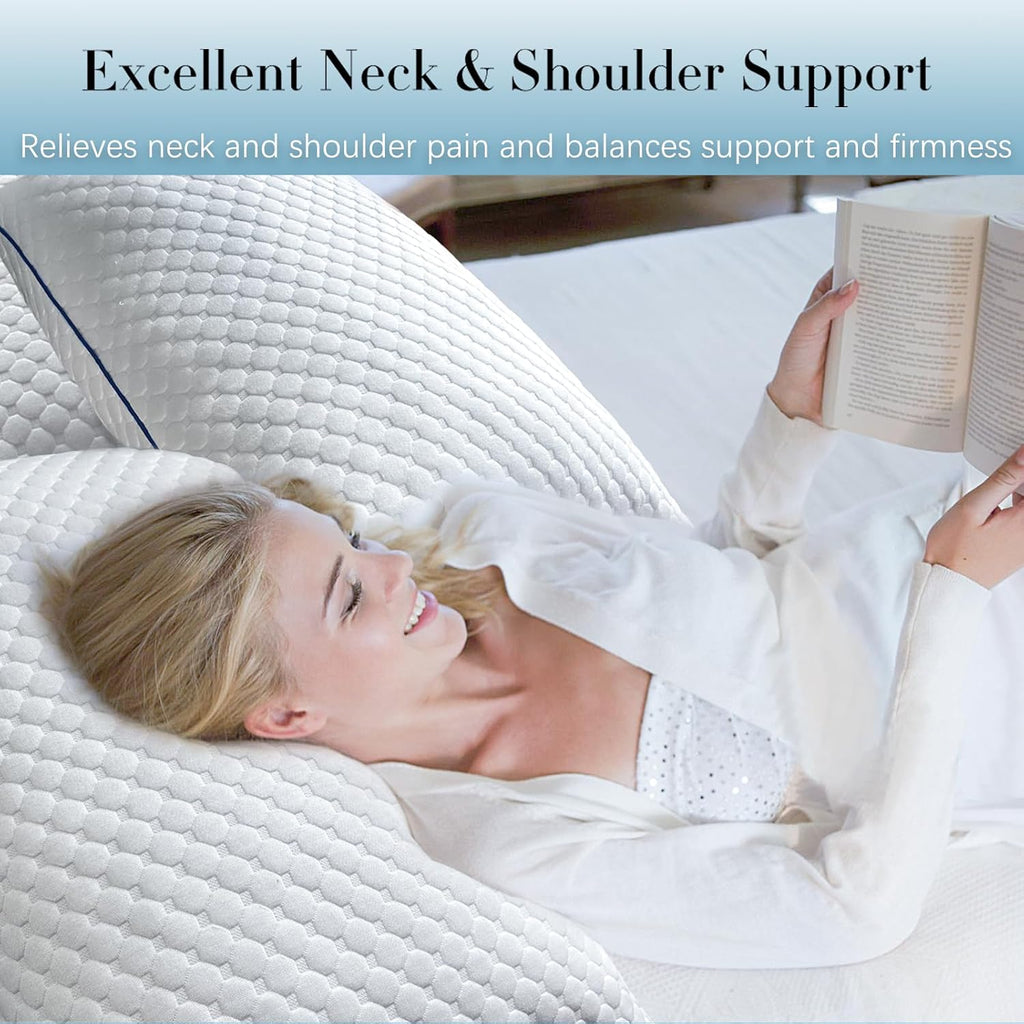 Memory Foam Pillows Queen Size Set of 2, Queen Pillows for Sleeping 2 Pack