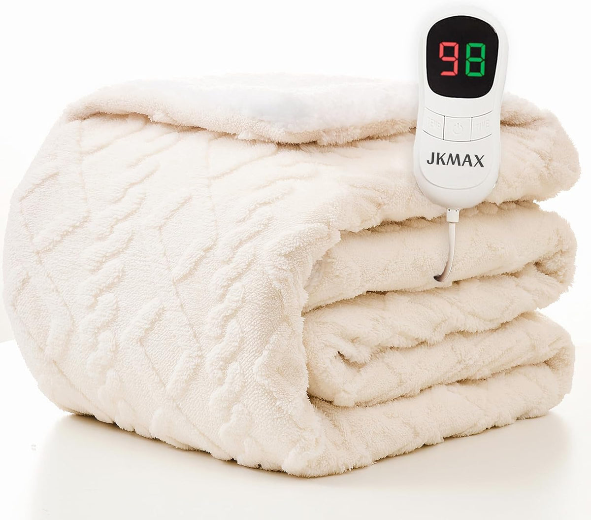 Heated Blanket Twin Size-62"x84" Heating Blanket with 8H Auto-Off Overheat Protection