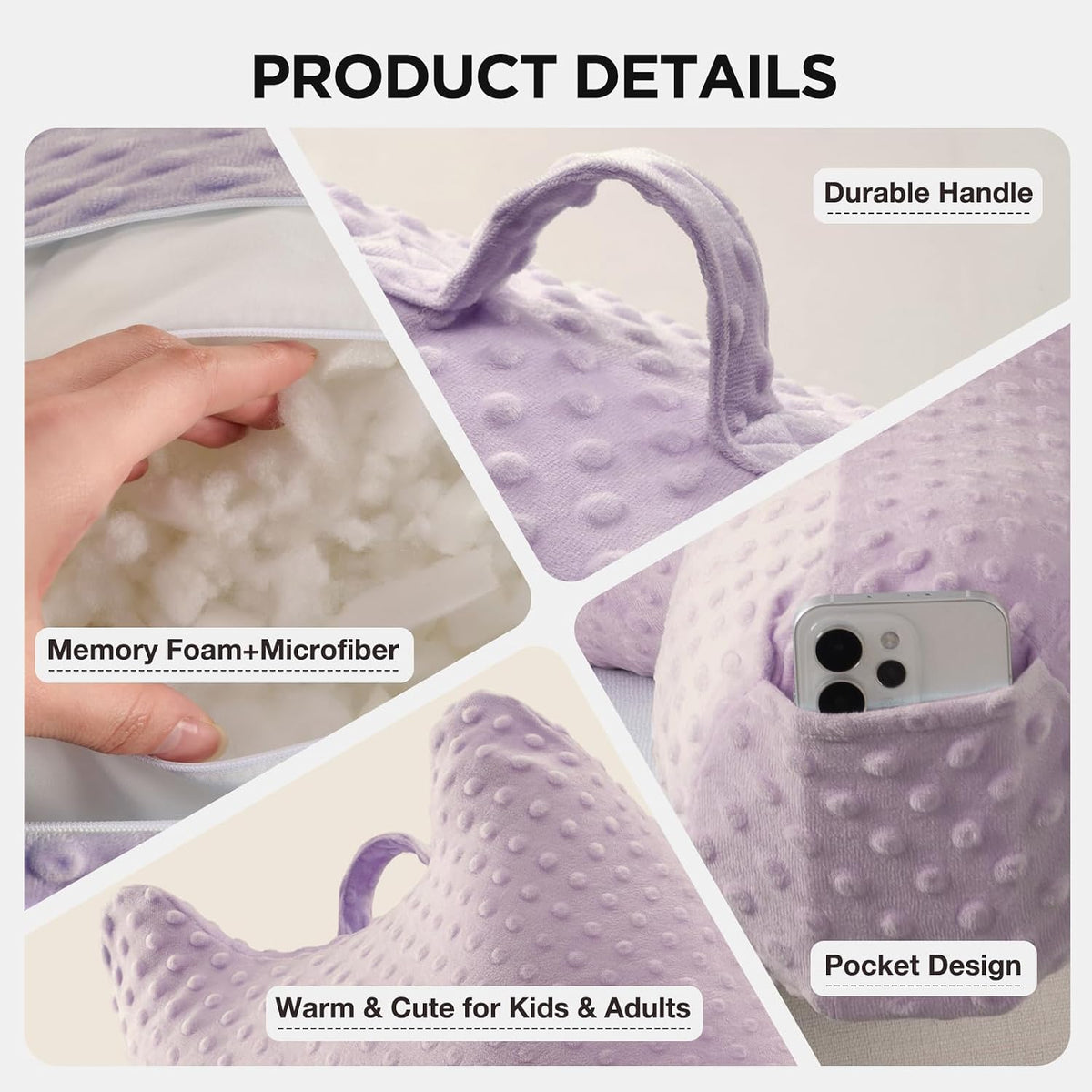 Pillow for Kids Sitting in Bed Couch Adult, Back Pillow for Bed Sitting Up