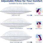 Memory Foam Pillows Queen Size Set of 2, Queen Pillows for Sleeping 2 Pack