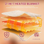 Heated Blanket Twin Size-62"x84" Heating Blanket with 8H Auto-Off Overheat Protection