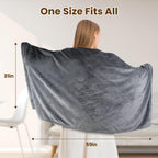 Heated Blanket Throw Blanket, Soft Warm Flannel Heating Blanket with Zipper for Neck, Shoulder and Back (59"x31")
