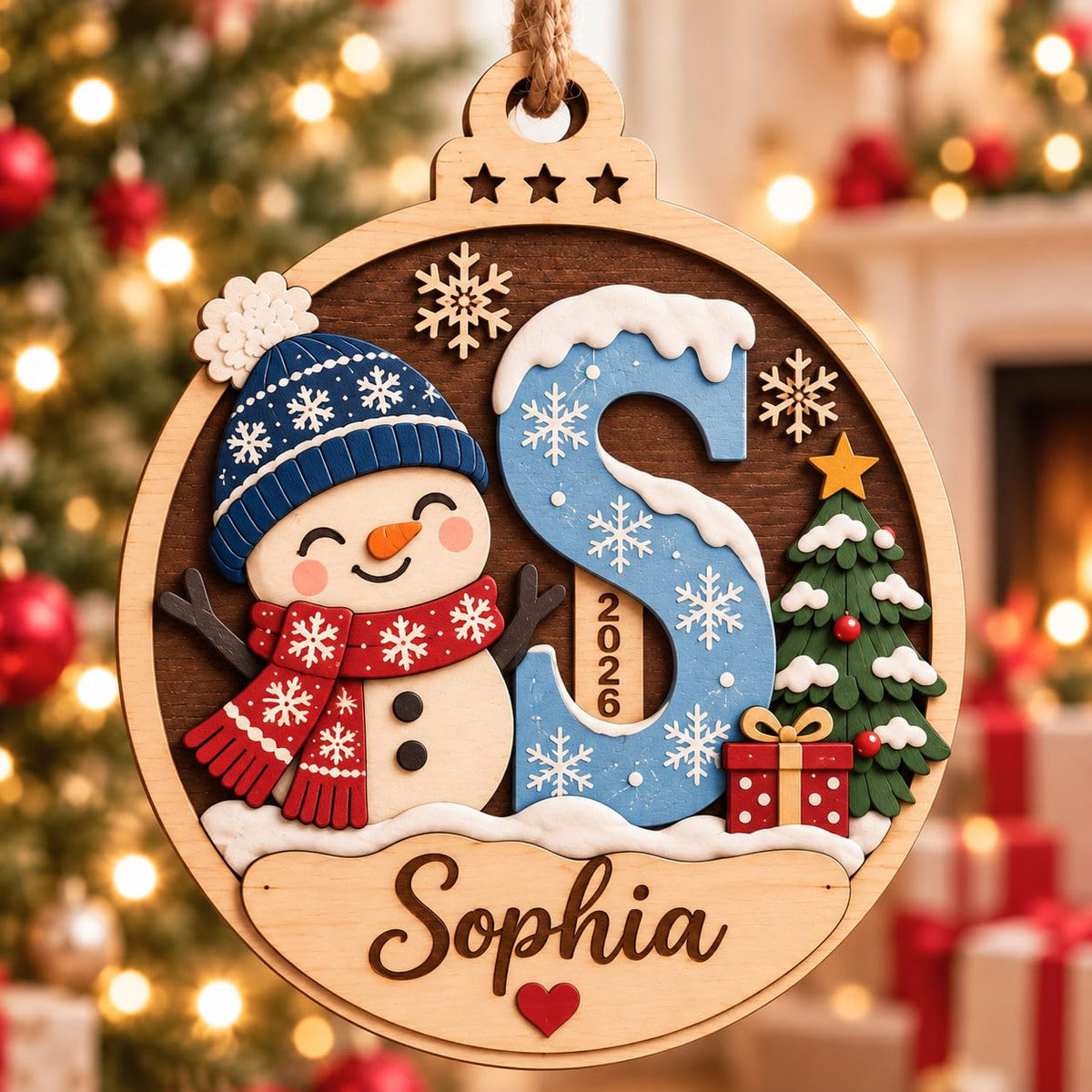 Custom Wood Family Hanging Decor with Name for Parents, Grandparents, Baby