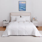 Lightweight Goose Down Fiber Comforter King Size, Breathable Summer Duvet Insert, (106"x90", White)