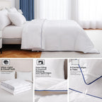 Lightweight Goose Down Fiber Comforter King Size, Breathable Summer Duvet Insert, (106"x90", White)