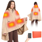 Heated Blanket Battery with Fleece Lining; Portable Heated Shawl