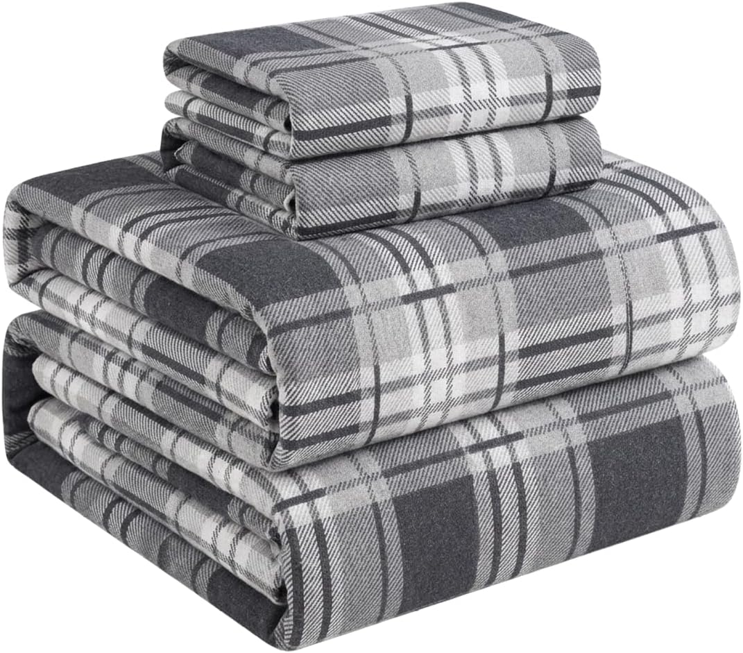 100% Turkish Cotton Flannel Sheets Queen Size 4 Piece