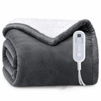 Flannel Sherpa Heated Blanket Full