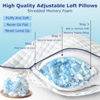 Memory Foam Pillows Queen Size Set of 2, Queen Pillows for Sleeping 2 Pack