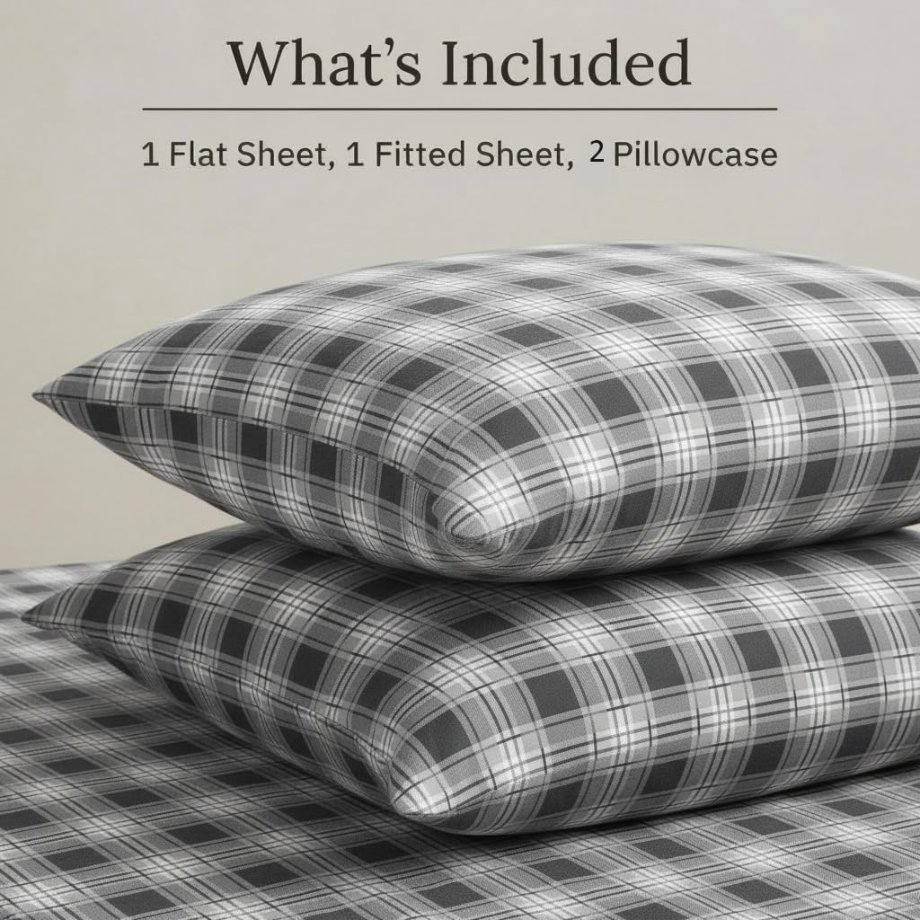 100% Turkish Cotton Flannel Sheets Queen Size 4 Piece