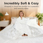 Lightweight White 100% Cotton Quilt, Comforter Queen Size