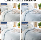 Duvet Cover Set Full Size Linen Feel 100% Washed Cotton 3PCS