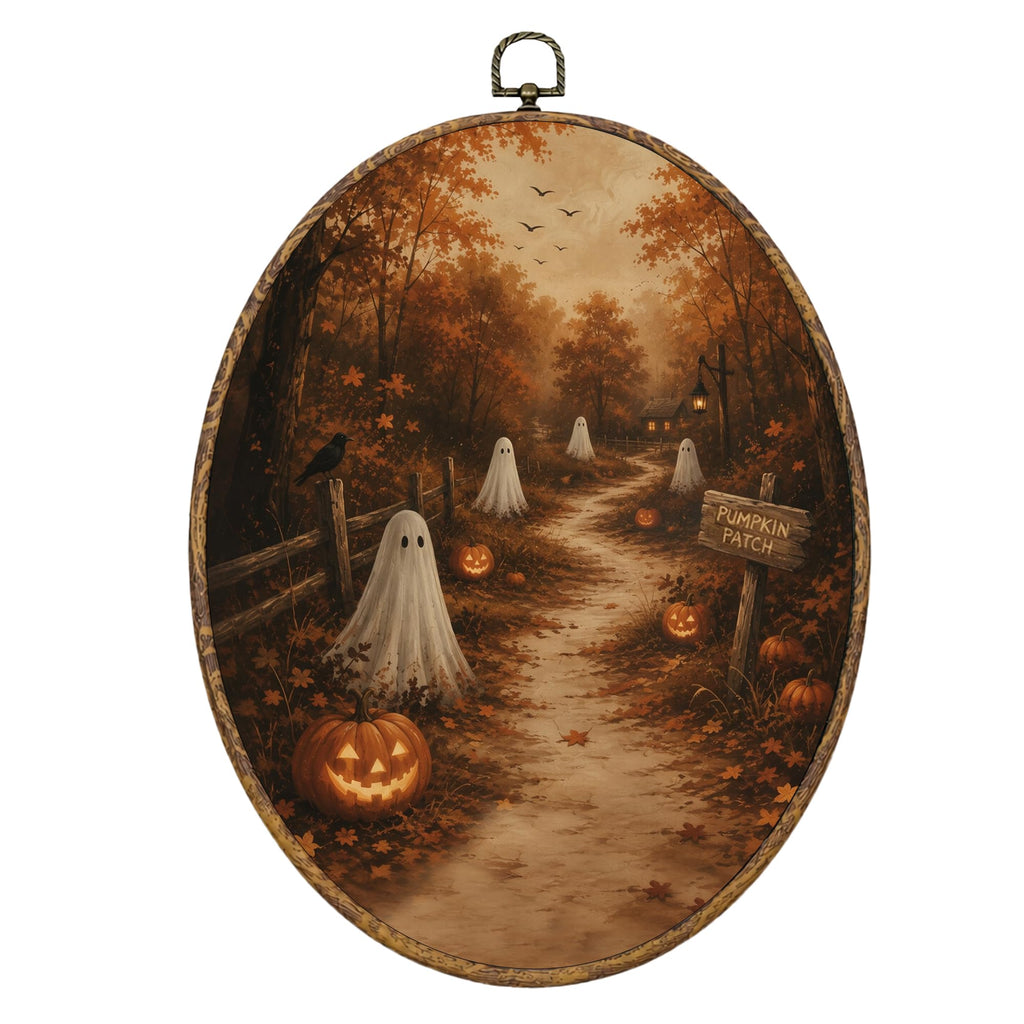 Christian Fall Pumpkin Oval Framed Wall Art Decor 8.6x11.4