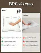 Goose Feather Down Pillows King Size Set of 2,Support for Side Sleepers