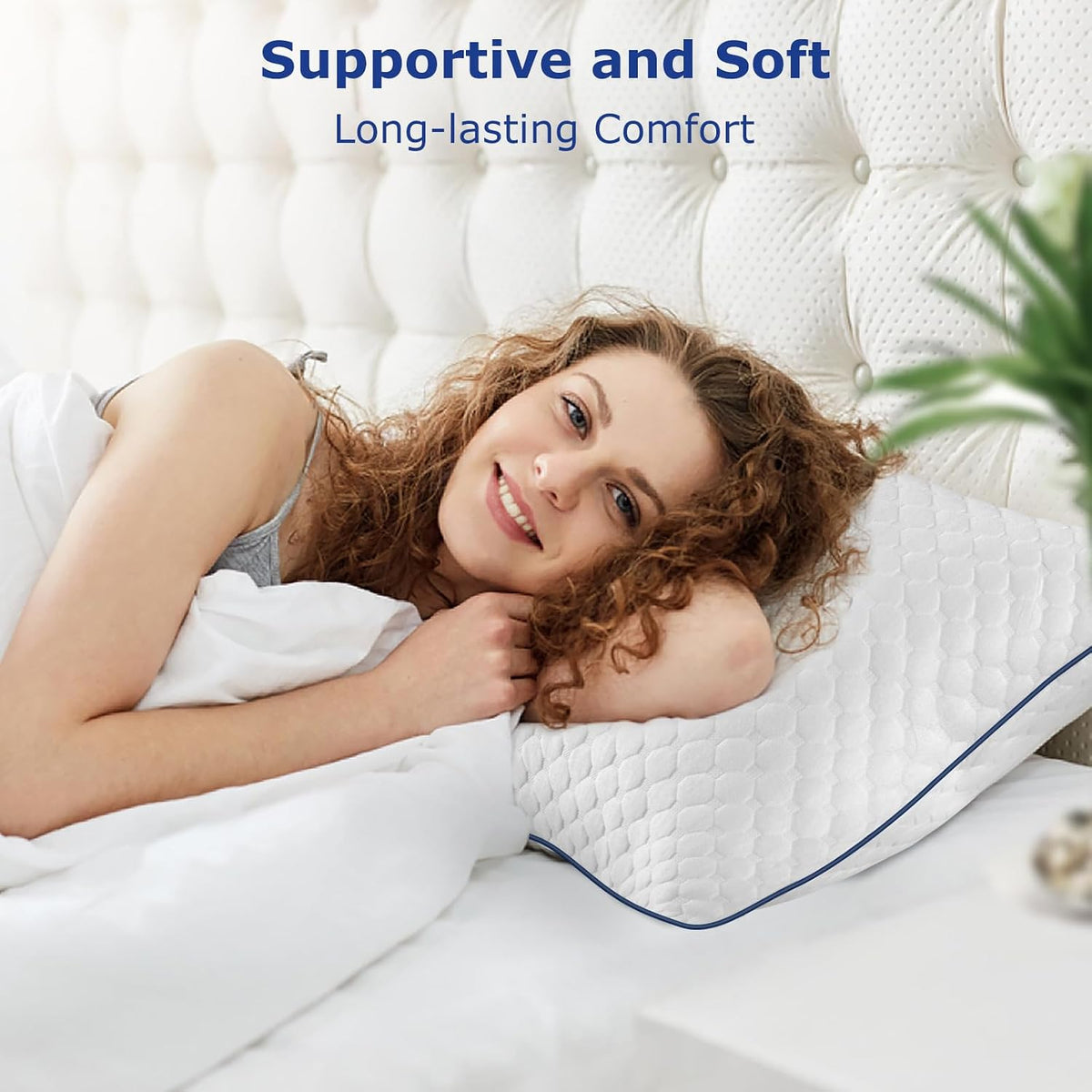 Memory Foam Pillows Queen Size Set of 2, Queen Pillows for Sleeping 2 Pack