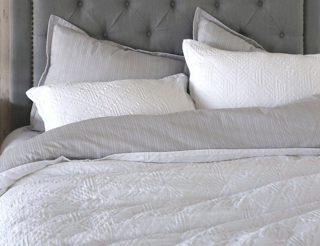 Woven Texture Jacquard Duvet Cover Set, 100% Cotton, Pre-Washed, Soft & Cozy