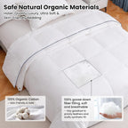 Lightweight Goose Down Fiber Comforter King Size, Breathable Summer Duvet Insert, (106"x90", White)