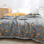 Pattern Cotton Reversible Quilt - Queen and King Size Bedding (90" W X 98" L)