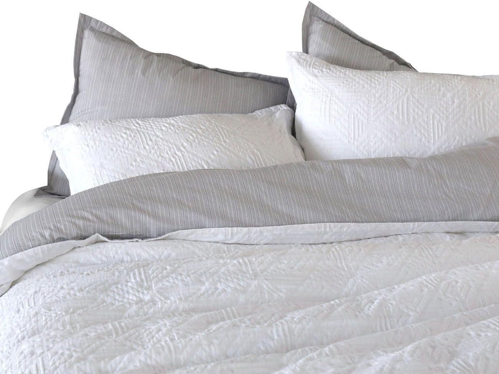 Woven Texture Jacquard Duvet Cover Set, 100% Cotton, Pre-Washed, Soft & Cozy