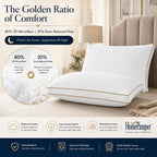 Pillows Queen Size Set of 2, Gusseted Pillow Set for Side Back Stomach Sleepers, White