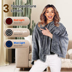 Heated Blanket Throw Blanket, Soft Warm Flannel Heating Blanket with Zipper for Neck, Shoulder and Back (59"x31")