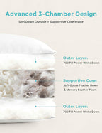 Pillows, King Size Set of 2, Organic Cotton Cover