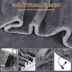 Heated Blanket Throw Blanket, Soft Warm Flannel Heating Blanket with Zipper for Neck, Shoulder and Back (59"x31")