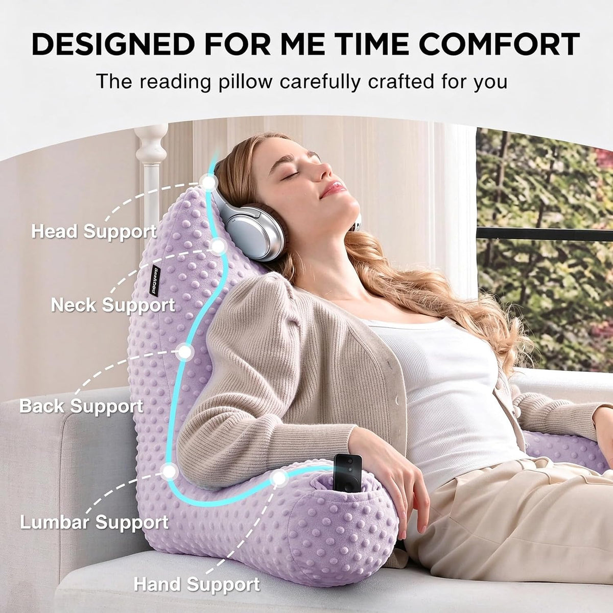 Pillow for Kids Sitting in Bed Couch Adult, Back Pillow for Bed Sitting Up